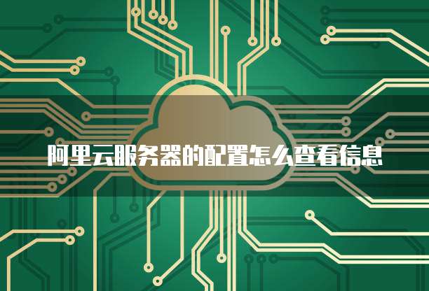 阿里云服务器的配置怎么查看信息