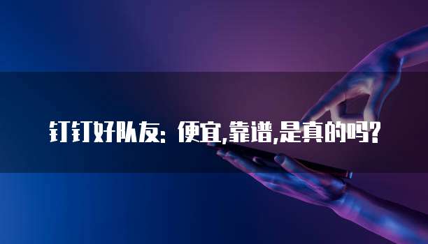 钉钉好队友: 便宜,靠谱,是真的吗?