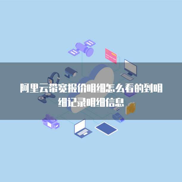 阿里云带宽报价明细怎么看的到明细记录明细信息