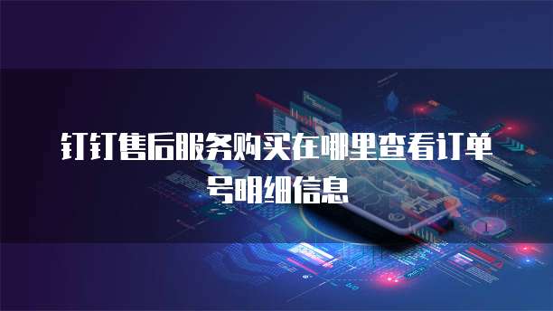 钉钉售后服务购买在哪里查看订单号明细信息