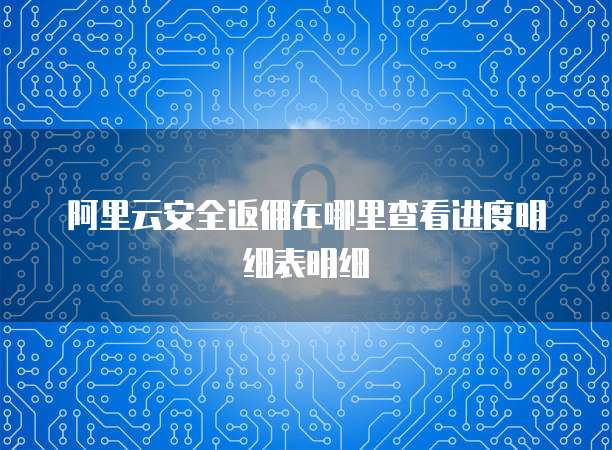 阿里云安全返佣在哪里查看进度明细表明细