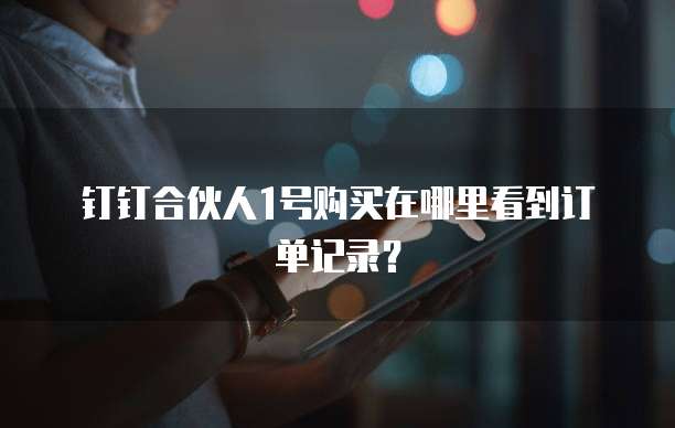 钉钉合伙人1号购买在哪里看到订单记录？