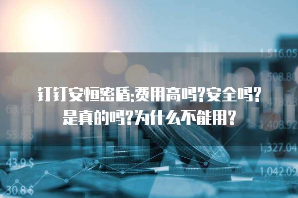 钉钉安恒密盾:费用高吗?安全吗?是真的吗?为什么不能用?
