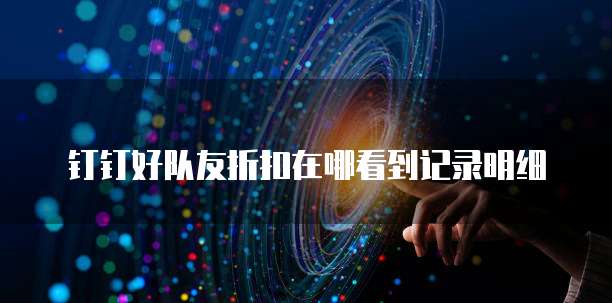 钉钉好队友折扣在哪看到记录明细
