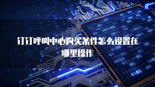 钉钉呼叫中心购买条件怎么设置在哪里操作