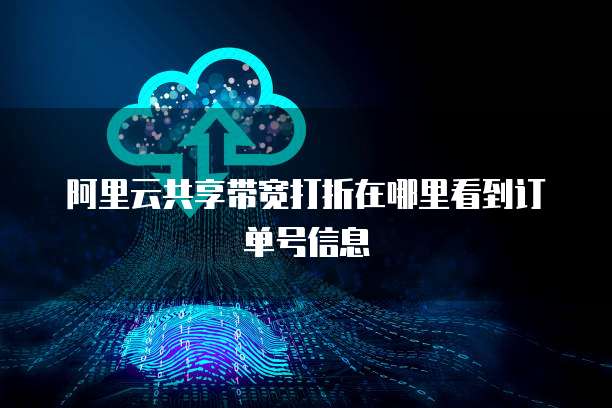 阿里云共享带宽打折在哪里看到订单号信息