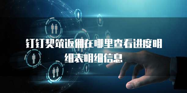 钉钉契筑返佣在哪里查看进度明细表明细信息