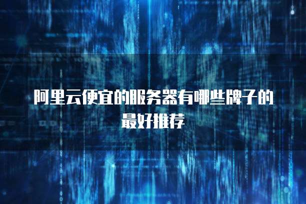 阿里云便宜的服务器有哪些牌子的最好推荐