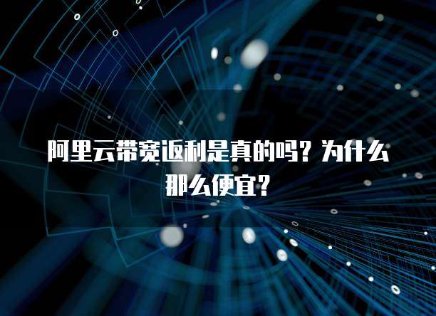 阿里云带宽返利是真的吗?为什么那么便宜?