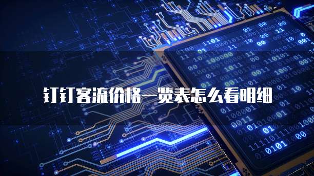 钉钉客流价格一览表怎么看明细