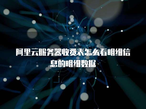 阿里云服务器收费表怎么看明细信息的明细数据