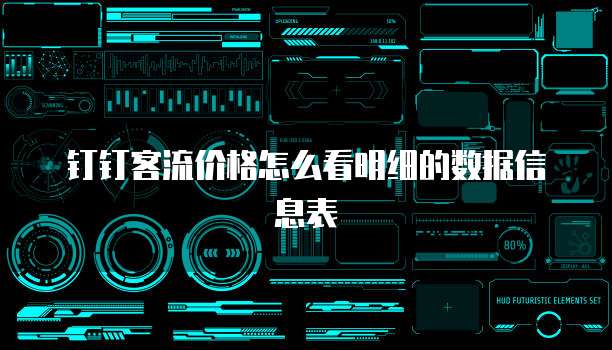 钉钉客流价格怎么看明细的数据信息表