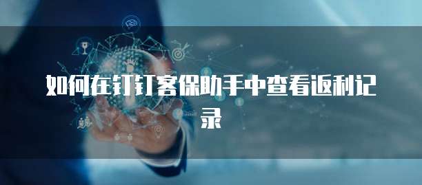如何在钉钉客保助手中查看返利记录