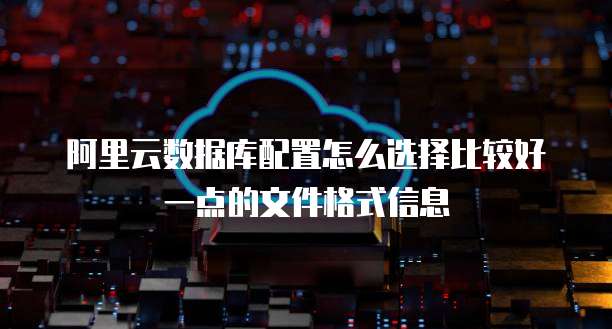 阿里云数据库配置怎么选择比较好一点的文件格式信息