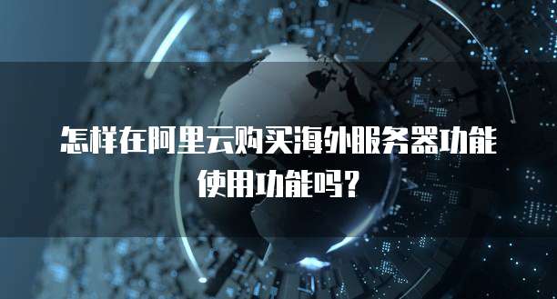 怎样在阿里云购买海外服务器功能使用功能吗?