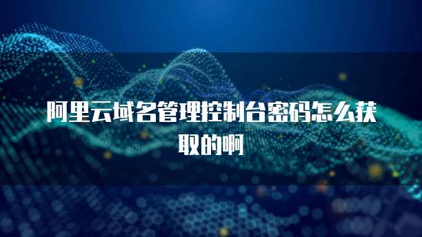 阿里云域名管理控制台密码怎么获取的啊