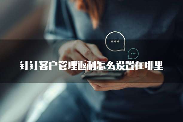 钉钉客户管理返利怎么设置在哪里