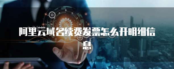 阿里云域名续费发票怎么开明细信息