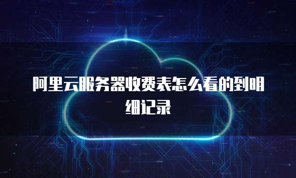 阿里云服务器收费表怎么看的到明细记录