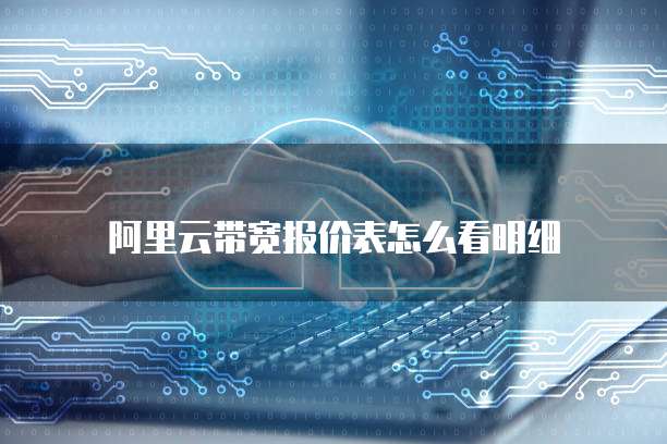 阿里云带宽报价表怎么看明细
