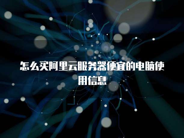 怎么买阿里云服务器便宜的电脑使用信息