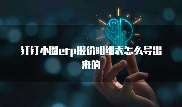 钉钉小圈erp报价明细表怎么导出来的