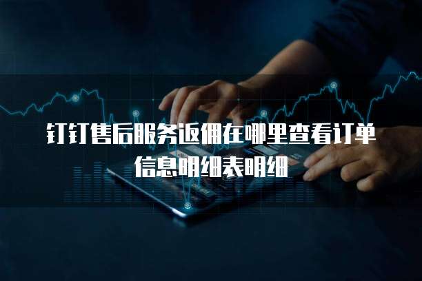 钉钉售后服务返佣在哪里查看订单信息明细表明细