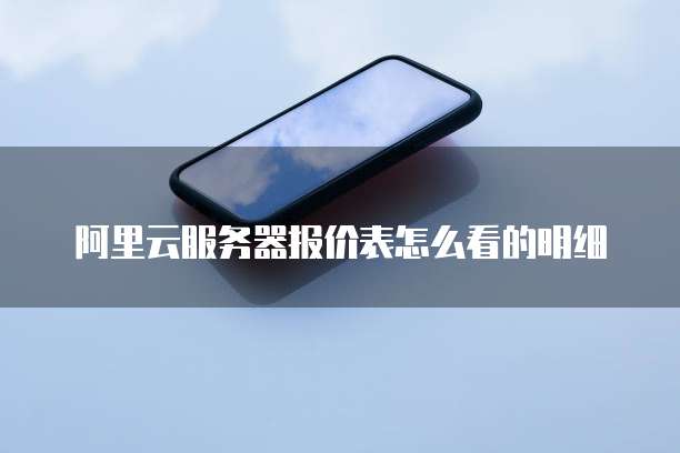 阿里云服务器报价表怎么看的明细