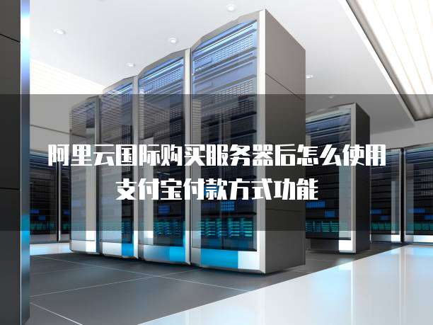 阿里云国际购买服务器后怎么使用支付宝付款方式功能