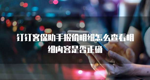 钉钉客保助手报价明细怎么查看明细内容是否正确