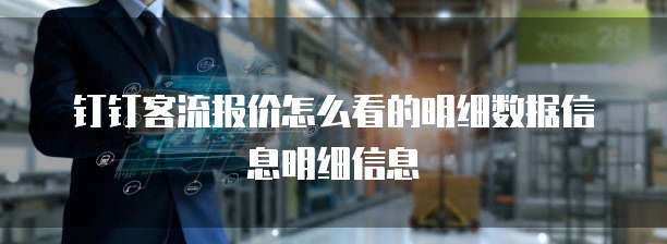 钉钉客流报价怎么看的明细数据信息明细信息