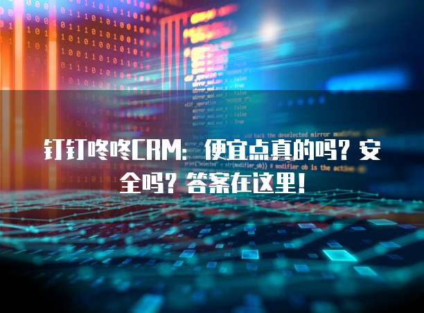 钉钉咚咚CRM:便宜点真的吗?安全吗?答案在这里!
