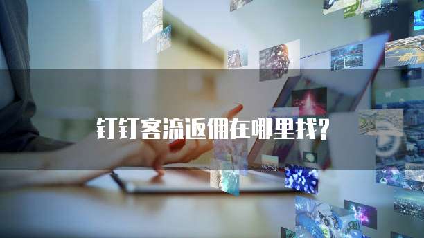 钉钉客流返佣在哪里找?