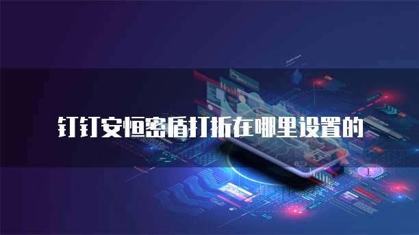 钉钉安恒密盾打折在哪里设置的