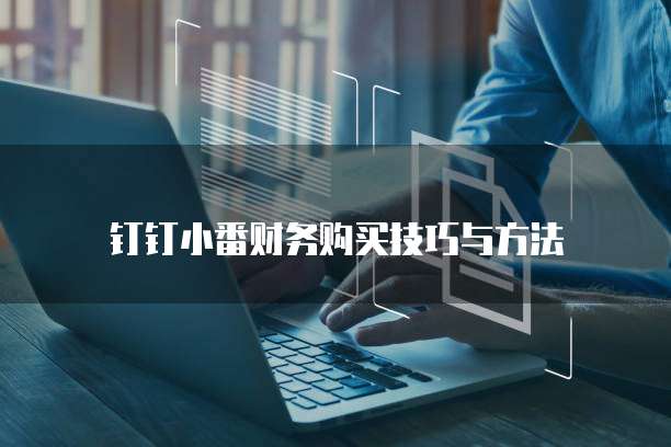 钉钉小番财务购买技巧与方法