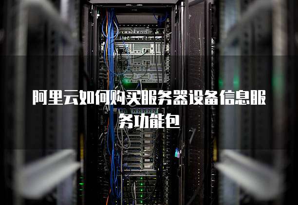 阿里云如何购买服务器设备信息服务功能包