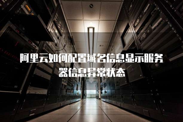 阿里云如何配置域名信息显示服务器信息异常状态