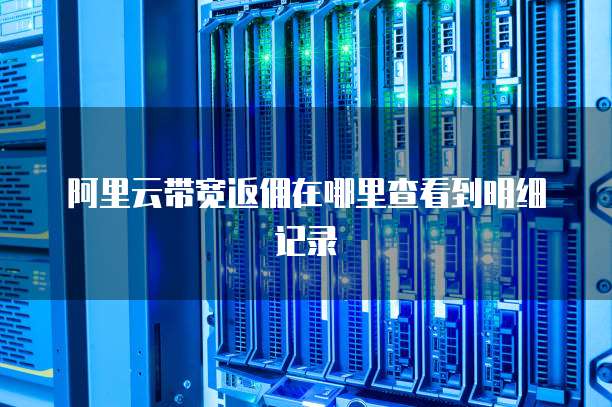 阿里云带宽返佣在哪里查看到明细记录