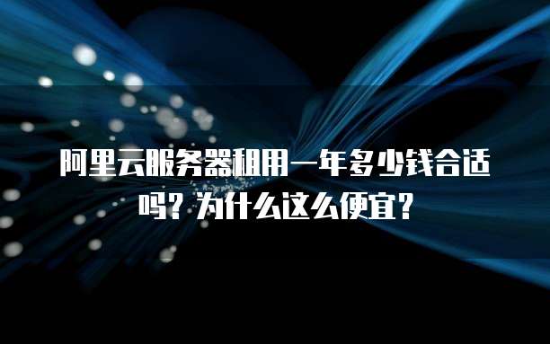 阿里云服务器租用一年多少钱合适吗?为什么这么便宜?