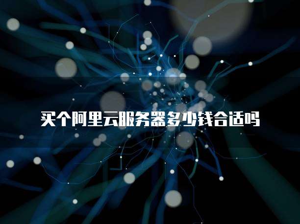 买个阿里云服务器多少钱合适吗