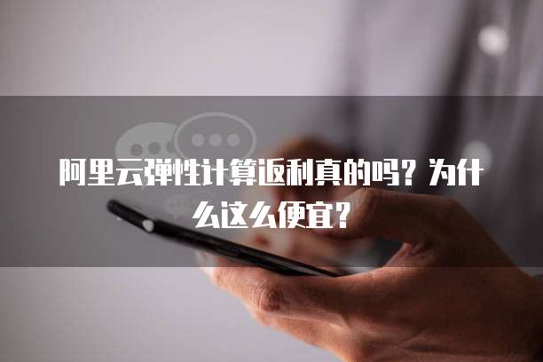 阿里云弹性计算返利真的吗?为什么这么便宜?