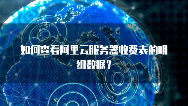 如何查看阿里云服务器收费表的明细数据?
