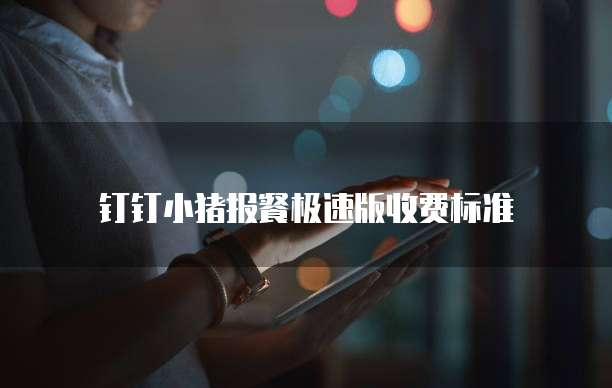 钉钉小猪报餐极速版收费标准