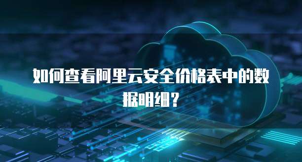 如何查看阿里云安全价格表中的数据明细?