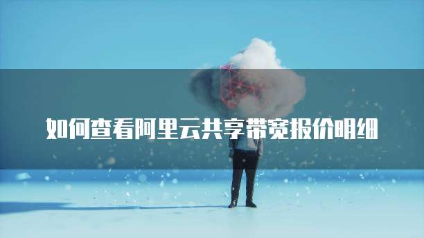 如何查看阿里云共享带宽报价明细