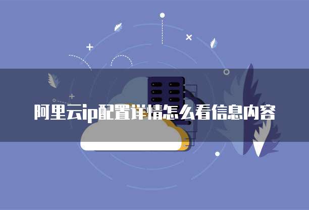 阿里云ip配置详情怎么看信息内容