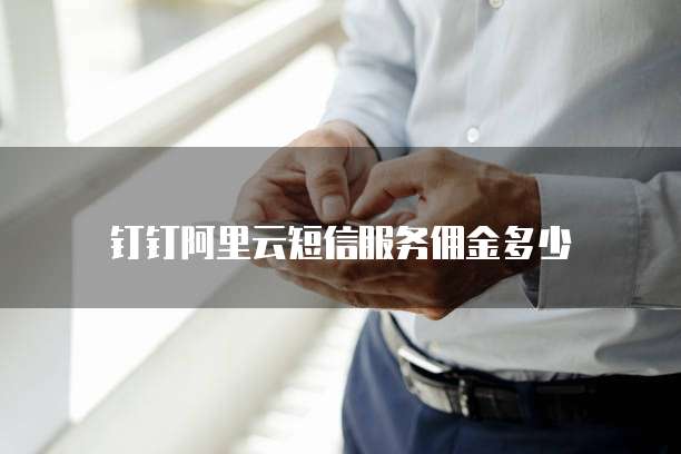 钉钉阿里云短信服务佣金多少