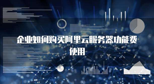 企业如何购买阿里云服务器功能费使用