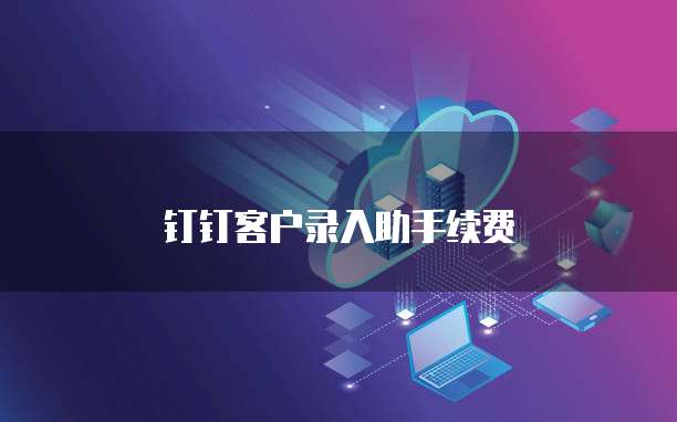 钉钉客户录入助手续费
