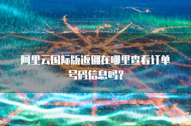 阿里云国际版返佣在哪里查看订单号码信息吗?